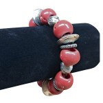 Coral and silver bracelet