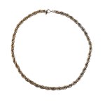 Pletený náhrdelník ve zlaté a stříbrné barvě