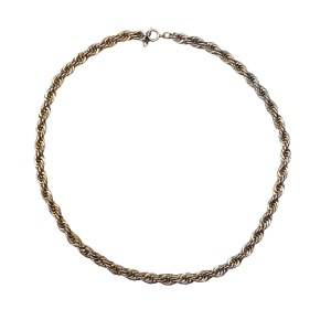 Braided gold and silver necklace