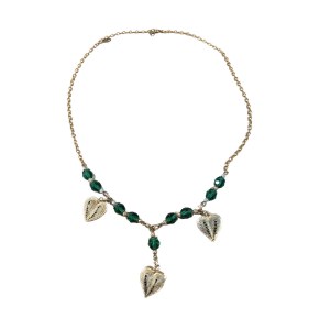 Necklace with three heart-shaped pendants