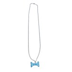 Necklace with blue bow pendant