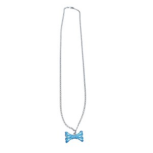 Necklace with blue bow pendant