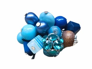 Ring with blue beads