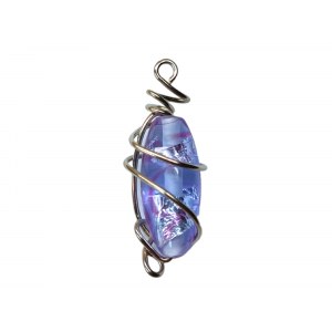 Pendant with turquoise and purple eyes