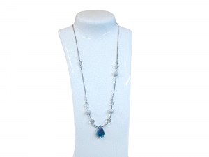 Fancy necklace with blue pendant