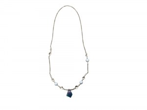 Fancy necklace with blue pendant