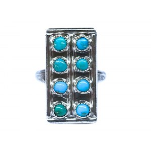 Blue-green mesh ring