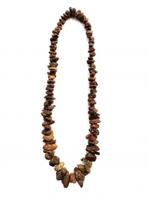 Necklace of natural, unpolished amber