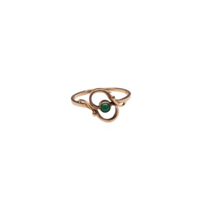 Gold ring with green turquoise