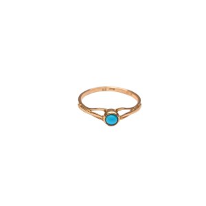 Gold ring with turquoise eyelet (583)