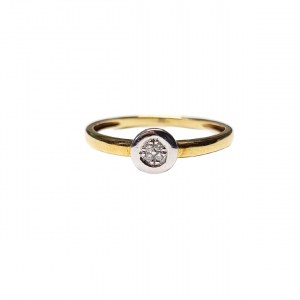 Zlatý prsten pr.3 s diamanty KRUK