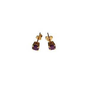 Gold earrings with amethysts (18k)