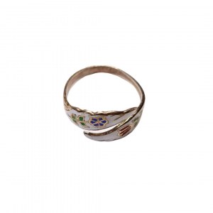Stříbrný smaltovaný prsten (925)
