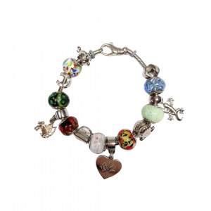 Silver bracelet with charms (925)