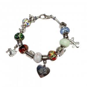 Silver bracelet with charms (925)