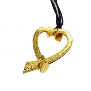 Necklace with gold-plated heart-shaped pendant, Escada / Margaretha Ley