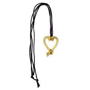 Necklace with gold-plated heart-shaped pendant, Escada / Margaretha Ley