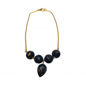 Necklace with black beads