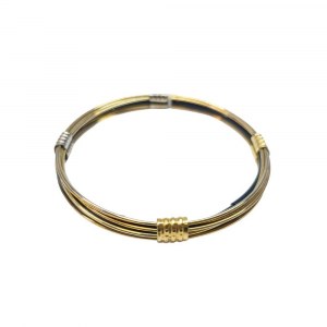 Schwarzes und goldenes steifes Armband