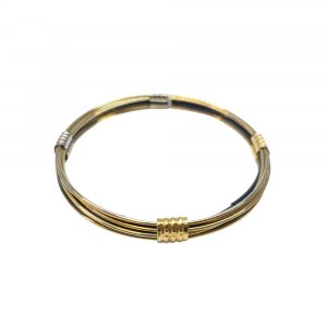 Black and gold stiff bracelet