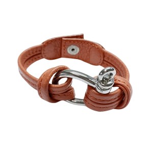 Leather bracelet (brown), Renouard (France)