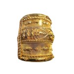 Gold-plated ethno cuff bracelet