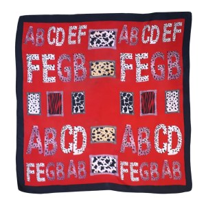 Foulard rouge avec alphabet