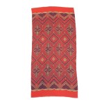 Červený a bordó vzorovaný šátek