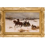 Vladimir Moose (1849 Slawuta - 1888 Munich), Hunting with greyhounds, 1884