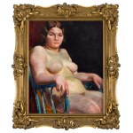 Wojciech Weiss (1875 Leorda, Rumunsko - 1950 Krakov), Polakt ženy sediacej v kresle, 30. roky 20. storočia.