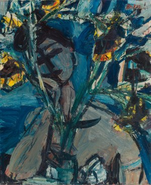 Zygmunt Józef Menkes (1896 Lwów - 1986 Riverdale, USA), Portret kobiety w błękitach