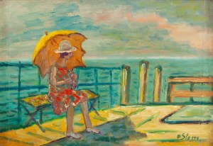Olga Słomczyńska (1881 Vevey - 1941 Paryż), Odpoczynek na brzegiem Jeziora Genewskiego, około 1930