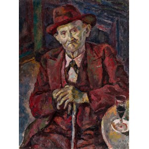 Maurycy (Maurice) Mędrzycki (Mendjizki) (1890 Lodž - 1951 St. Paul de Vance), Portrét muža s pohárom vína, 30. - 40. roky 20. storočia.
