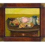 Henryk Hayden (1883 Warsaw - 1970 Paris), Still Life with Bread and Teapot (Pain et théière), 1947