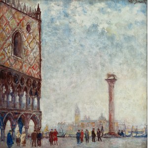 Władysław Jarocki (1879 Podhajczyki - 1965 Krakov), Pohled z Piazzetty San Marco v Benátkách