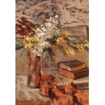 Benn Bencion Rabinowicz (1905 Białystok - 1989 Paryż), Martwa natura z książkami i bukietem kwiatów