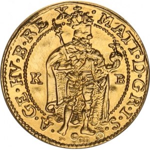 Matyáš II. (1611-1619), Dukát 1620 KB - číslovaná replika dukátu Au 986, 20 mm 4,956 g