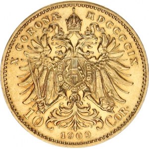 František Josef I. (1848-1916), 10 Koruna 1909 b.zn. - Schwartz /192.135 ks/ 3,336 g
