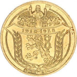 Československo, období 1918 - 1939, Dvoudukátová medaile 1928 - 10.výr.republiky / Jsem ražen....