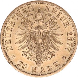 Prusko, Wilhelm I. (1861-1888), 20 Mark 1877 B J. 246; KM 505 7,916 g
