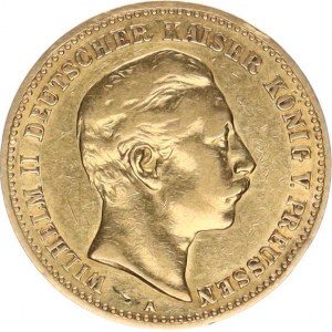 Prusko, Wilhelm II. (1888-1918), 10 Mark 1890 A KM 520 R 3,907 g