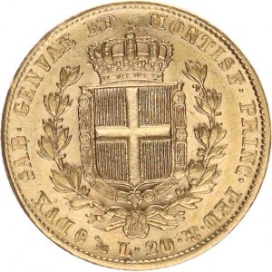 Itálie-Sardinie, Carlo Alberto (1831-1849), 20 Lire 1842 G zn. kotva KM 131; Fr. 1143; G 44 6,43