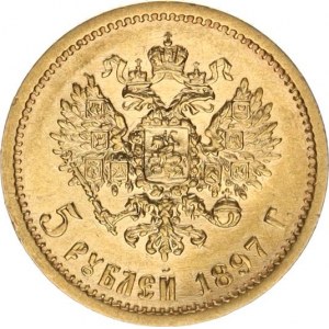 Rusko, Mikuláš II. (1894-1917), 5 Rubl 1897 AG R Y. 62; Uzd. 324 4,235 g