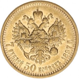 Rusko, Mikuláš II. (1894-1917), 7 1/2 Rubl 1897 AG R Uzd. 324 6,38 g