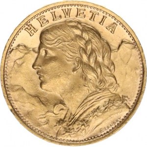 Švýcarsko, 20 Francs 1927 B 6,417 g