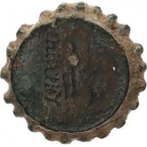 Seleukidské království, Demetrios I. Soter (162-150 př. Kr.), AE 22, Seratus, Av.: Hlava Artemis vp