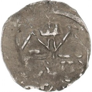 Pfalz-Oberpfalz, Ruprecht I. / II. (1353-1390), Pfennig, Amberg, Poprsí mezi písmeny R - A nad cimb