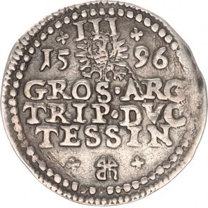 Těšín, Adam Václav (1596-1617), III Groschen 1596 RR Sa 24; Kop. 5621 2,202 g
