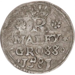 Rudolf II (1576-1612), Small groschen 1581, Jáchymov-Kádner HN 3/7b - interestingly struck 5
