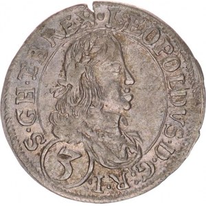 Leopold I. (1657-1705), 3 kr. 1659 b.zn., Korutany St.Veit R 1,573 g, hr.